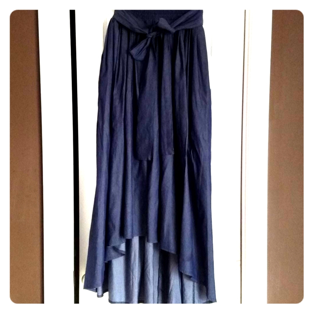 💙 Denim Style High-low Skirt